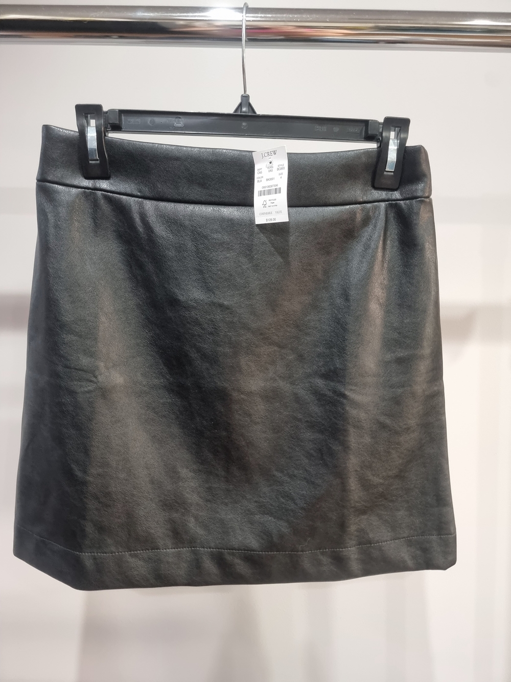 Women's Black Faux Leather A-Line Mini Skirt